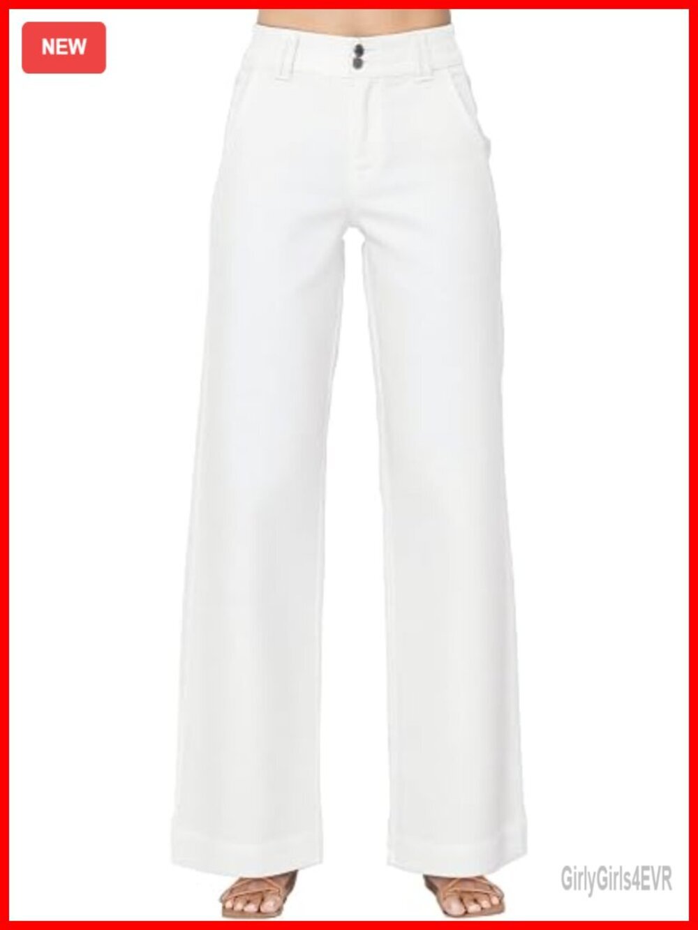 High Waisted Wide Leg Straight Jeans with Tummy Control